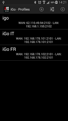 Android application i.Go APP screenshort