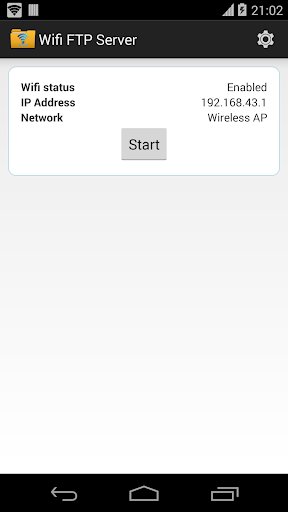 WiFi FTP Server Screen 2
