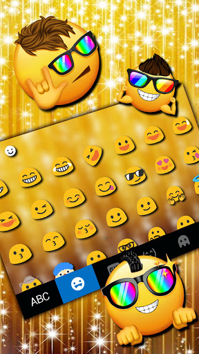 Sparkling Gold Keyboard Backgr Screen 3