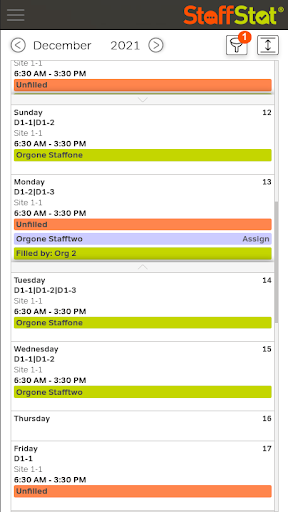 Android application StaffStat screenshort