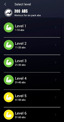 Screenshot of 300 Abs workout plan