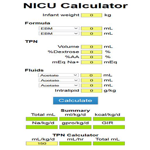 NICU Calculator 2023