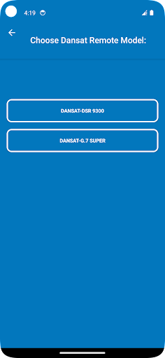Remote control for DanSat Screen 2
