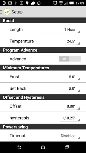 Home Automation Remote Heating Screen 3