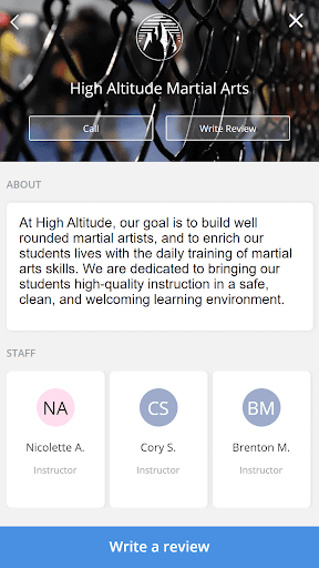 High Altitude Martial Arts Screen 2