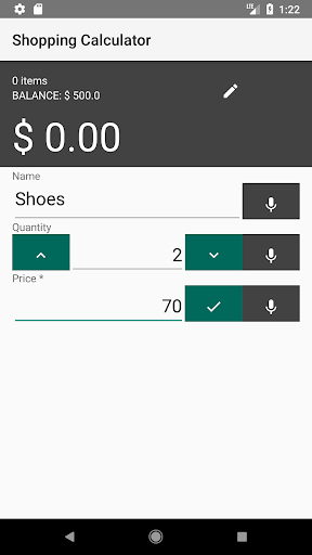 Shopping Calculator Screen 3