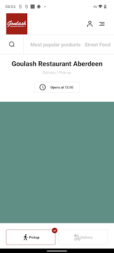 Android application Goulash Restaurant Aberdeen screenshort