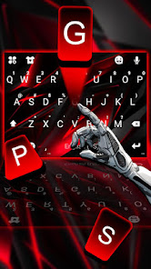 Captura de Pantalla 2 Red Black 3D Teclado android