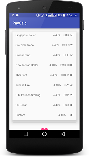 PayCalc: Fee Calculator Screen 2