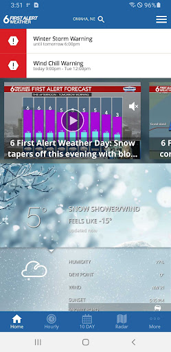 Screenshot of 6 News First Alert Weather