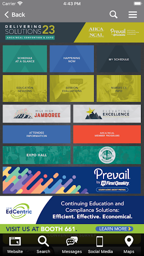 AHCA NCAL Events Screen 2