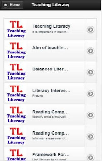 Android application Teaching Literacy screenshort