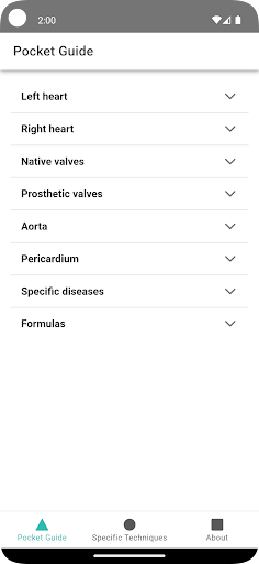 Android application Echocardio Notes screenshort