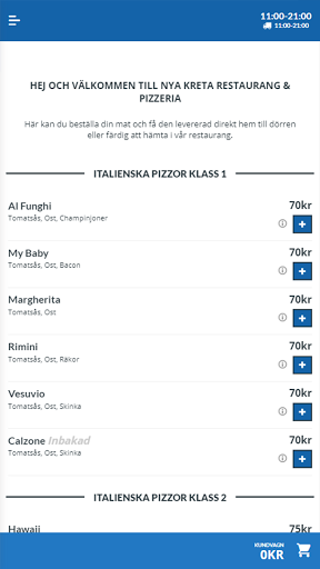 Android application Nya Kreta Pizzeria screenshort