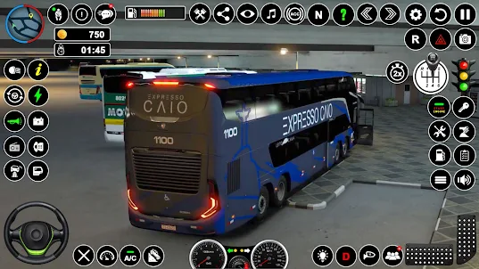 本物の長距離バス駐車ゲーム3D：バス運転ゲーム