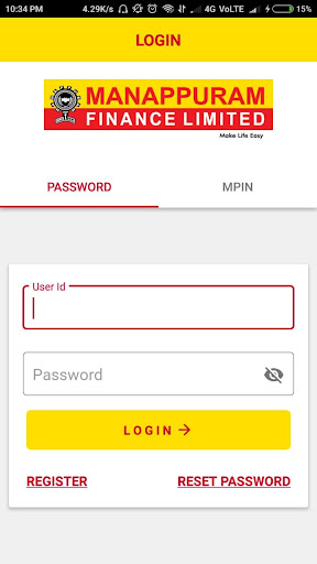 Android application Manappuram Vehicle Loan screenshort