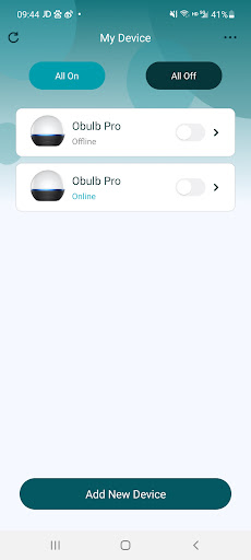 Android application Obulb Pro screenshort