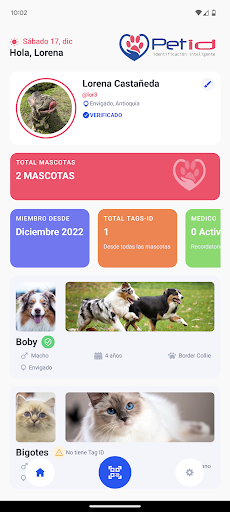 Android application Pet ID Pro screenshort