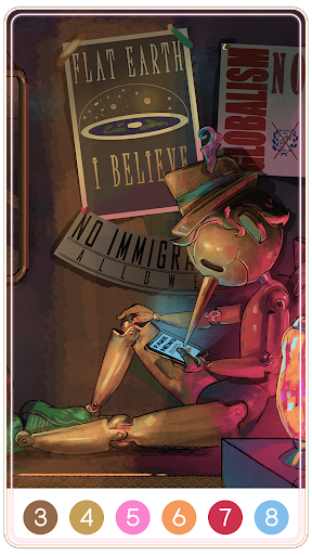 Android application Pinocchio Paint by Number screenshort