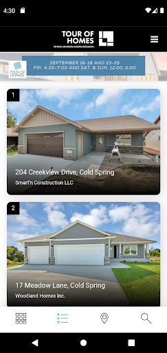 Android application CMBA Tour of Homes screenshort