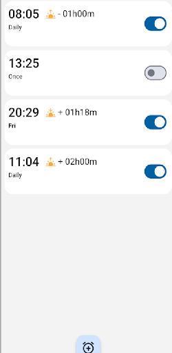 Android application Sun Alarm screenshort