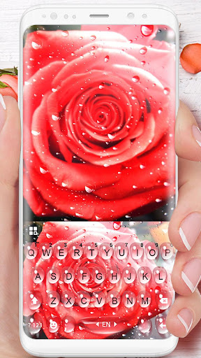 Android application Raindrop Red Rose Keyboard The screenshort