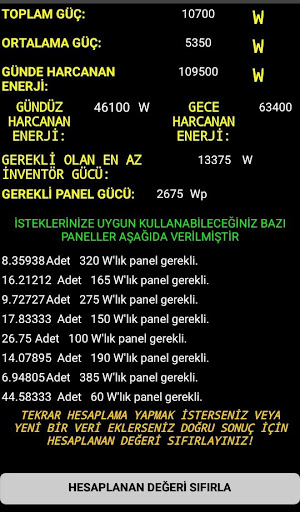 GÜNEŞ PANELİ TEKNİK HESAPLAMA Screen 2
