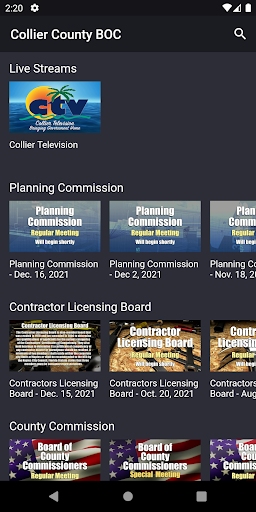 Android application Collier Television screenshort