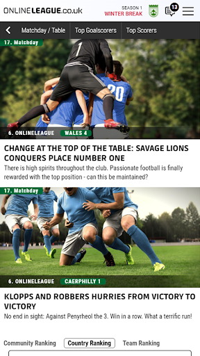 Android application ONLINELEAGUE.us screenshort