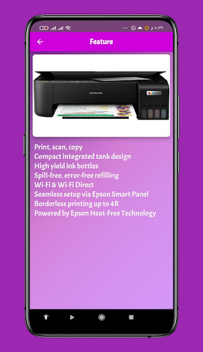 Android application Epson iprint L3250 Guide screenshort
