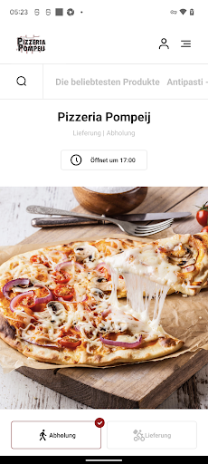 Android application Pizzeria Pompeij screenshort