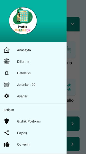 Android application Pratik Matematik screenshort