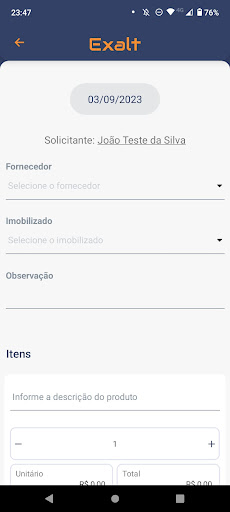 Requisições Exalt Screen 3