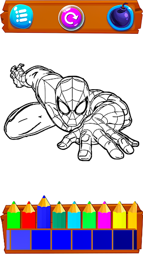 Super Hero Cartoons Coloring Screen 3