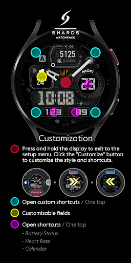 SH019 Watch Face, WearOS watch screenshot 5