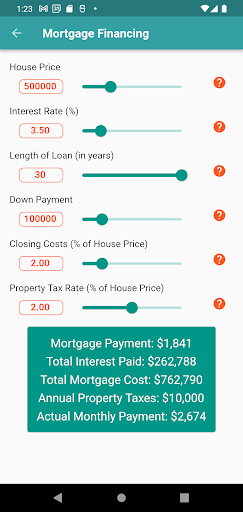 Simple Loan Calculator Screen 3