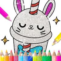 Kawaii Glitter coloring book - Cute coloring app