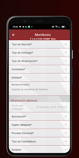 SIMM-F APP Screen 3
