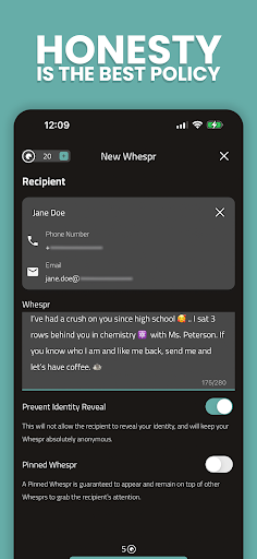 Android application Whespr - Anonymous Honesty screenshort