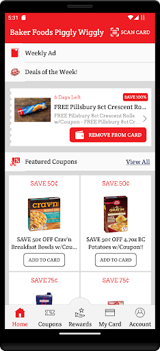 Android application Baker Foods Piggly Wiggly screenshort