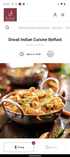 Android application Diwali Indian Cuisine Belfast screenshort