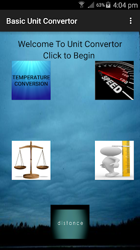 Basic Unit Convertor Screen 2