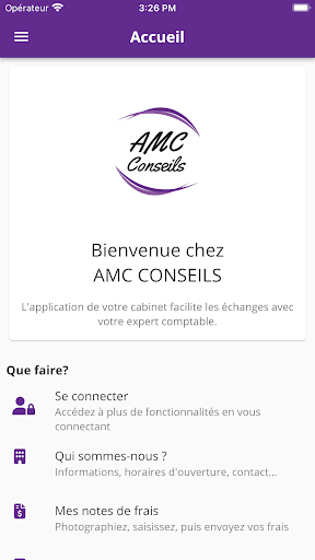 Android application AMC CONSEILS Expert-comptable screenshort