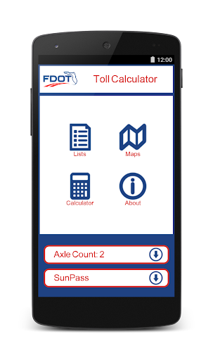Android application FDOT Toll Calculator screenshort