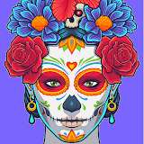 Tattoo Coloring Pixel Art Adult Color By Number icon