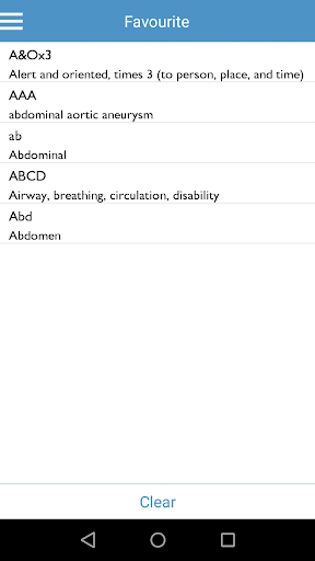 Medical Abbreviation Dictionar Screen 3