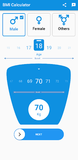 Android application Body Mass Index-BMI calculator screenshort