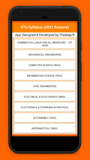 Android application VTU Syllabus screenshort