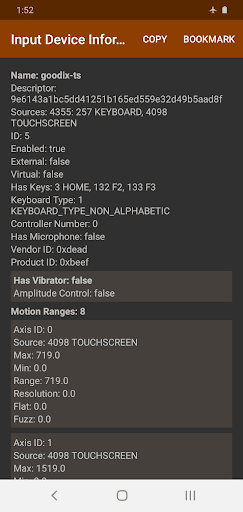 Android application Input Device Sleuthhound screenshort
