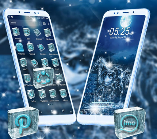 Blue Ice Horse Launcher Theme Screen 3